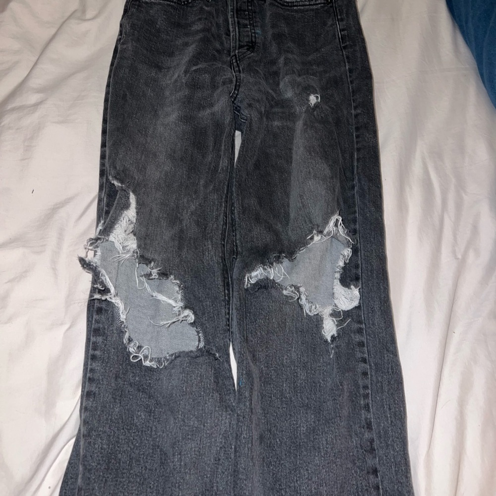 Wild Fable High Rise Distressed Gray Jeans